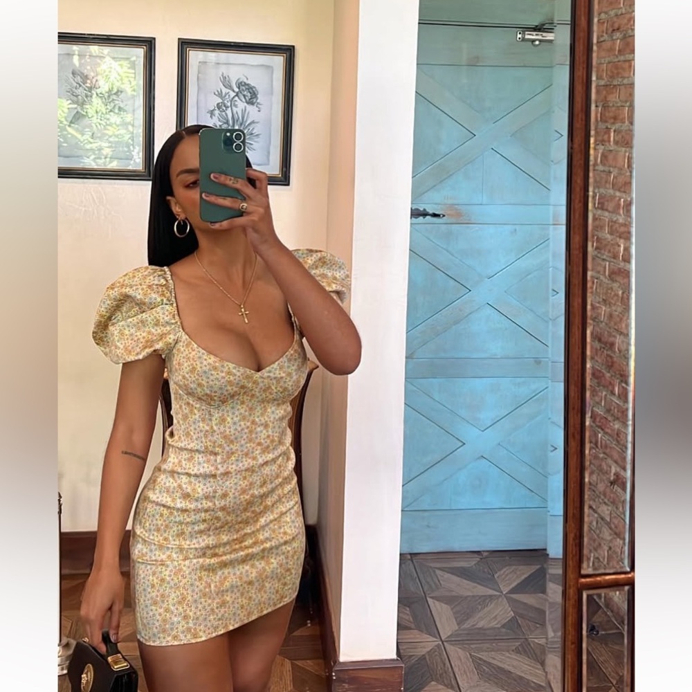 Zara  Multi Satin Effect Print Dress